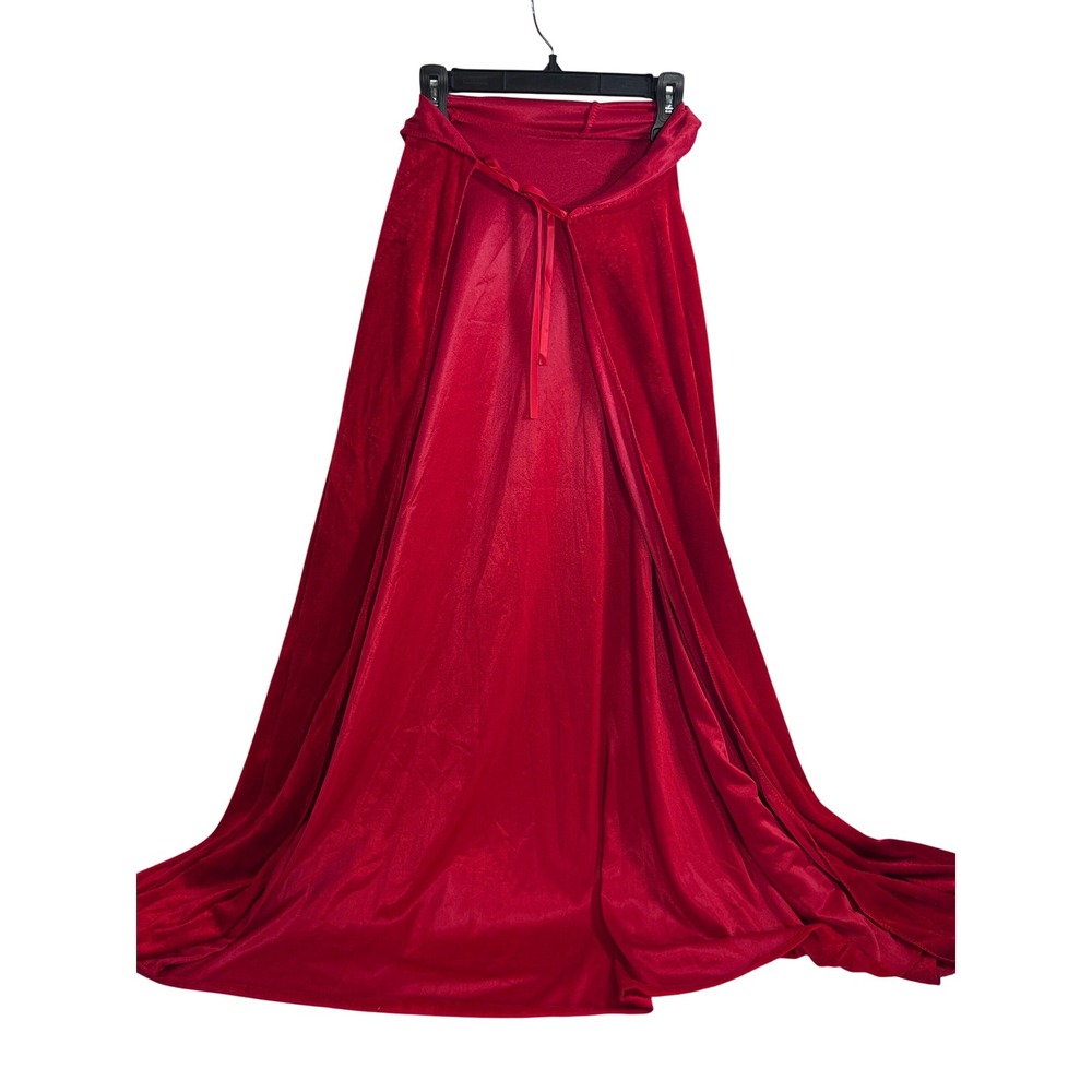 Unbranded Hooded Cape OS Red Velvet Long Costume Cloak Womens